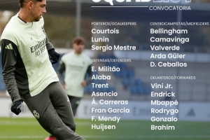 皇馬西甲對巴列卡諾名單：姆巴佩、維尼修斯領(lǐng)銜，瓊阿梅尼缺席