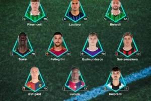 意甲官方第11輪最佳陣：勞塔羅、薩56領(lǐng)銜，佩萊格里尼在列