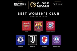 環(huán)足獎2025年最佳女足俱樂部候選：阿森納女足、巴薩女足領(lǐng)銜