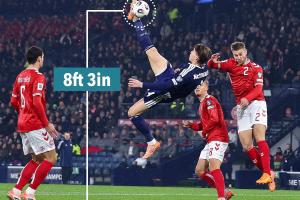 驚天倒鉤！麥克托米奈倒鉤高度2.53米，比當(dāng)年C羅還高了15厘米