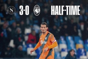意甲聯(lián)賽上半場結(jié)束時3球領(lǐng)先，那不勒斯上次做到還是2022年10月
