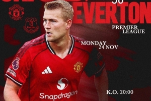 能否殺進(jìn)前四？曼聯(lián)發(fā)布對(duì)陣埃弗頓海報(bào)：德里赫特單人出鏡