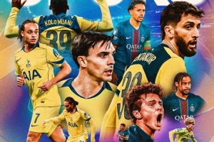 熱刺發(fā)布客戰(zhàn)巴黎海報(bào)：西蒙斯、穆阿尼 VS 馬爾基尼奧斯、內(nèi)維斯