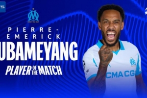 梅開二度！官方：奧巴梅揚當選馬賽2-1紐卡全場最佳球員