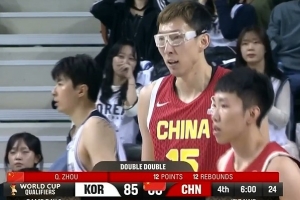 艱難止血！周琦攻防兩端建功 連續(xù)拼搶籃板+獨得6分打停韓國