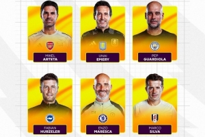 英超11月最佳主帥候選：阿爾特塔、瓜迪奧拉、馬雷斯卡在列