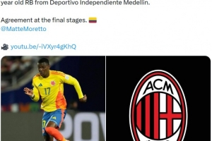 羅馬諾：AC米蘭接近簽下20歲后衛(wèi)阿里薩拉，談判進入最后階段