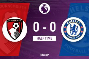 半場-切爾西暫0-0伯恩茅斯 塞梅尼奧進(jìn)球被吹德拉普傷退