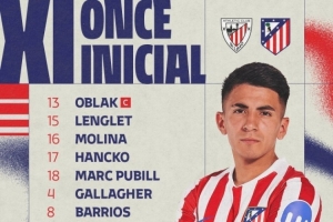 馬競客戰(zhàn)畢巴首發(fā)：阿爾瓦雷斯、加拉格爾出戰(zhàn)