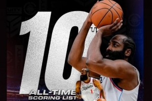 大哥三弟情誼恒久遠(yuǎn)！杜蘭特祝賀哈登躋身NBA得分榜前十：傳奇