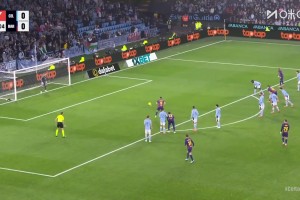 巴薩1-0塞爾塔！馬科斯·阿隆索手球送點(diǎn)，萊萬(wàn)點(diǎn)射破門(mén)