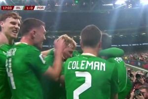 葡萄牙客場落后！門將科斯塔級失誤送角！愛爾蘭角球頭球接力破門