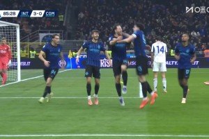 國米4-0科莫！迪馬爾科傳中助攻，奧古斯托凌空打門得手！